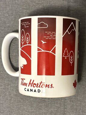 Tim Hortons Coffee Mug 2016 Traveler's Collection Series 1 Red Moose Beaver